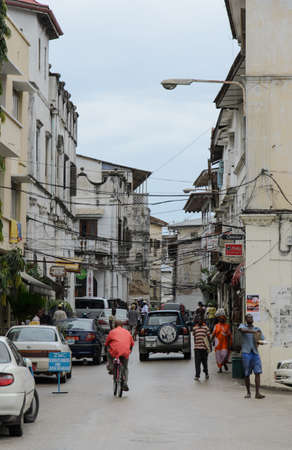 STONE TOWN, TANZANIA - 27 MARCH: narrow streets of Stone Town - main city of Zanzibar, old colonial province - 27 MARCH, 2013, Stone Town, Tanzaniaのeditorial素材