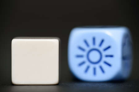 blank dice with weather dice の写真素材