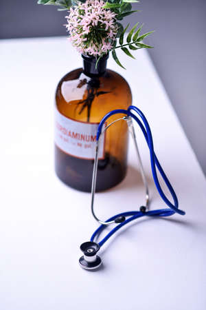 The stethoscope on the doctors Deskの写真素材