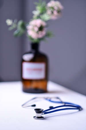 The stethoscope on the doctors Deskの写真素材