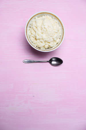 The porridge on the tableの写真素材