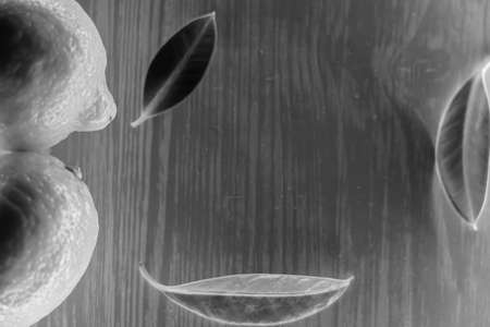 lemon lying on a wooden table