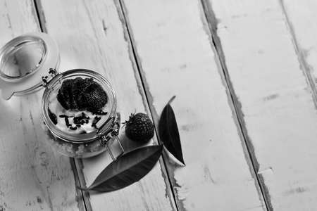 Strawberry dessert on the table