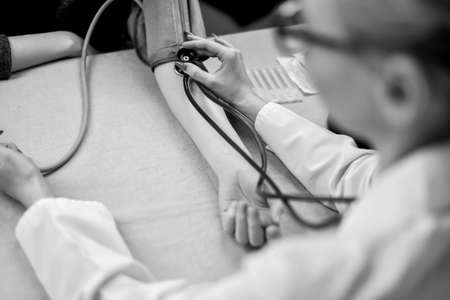 A stethoscope in the hands