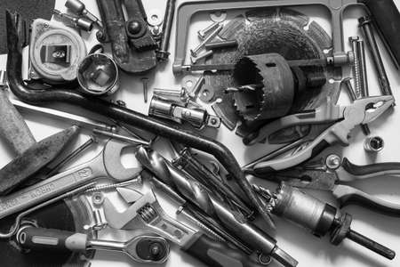 Mens working metal tools of silver colorの写真素材