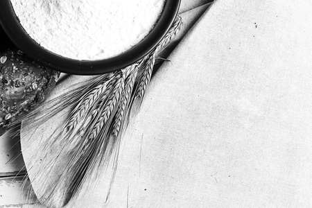 Fresh baked bread with ears black and white posterの写真素材