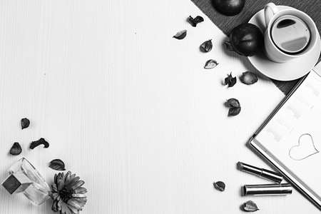 Stationery lying on the table. The table in the office. Workplacの写真素材