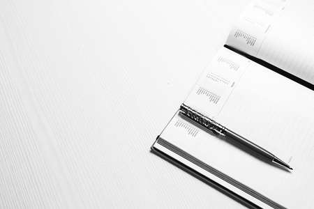 Stationery lying on the table. The table in the office. Workplacの写真素材