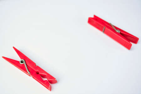 Clips for drying clothes indoors and outdoors. Holders wet cloth