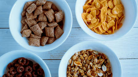 Cereal for Breakfast is on the table.の写真素材