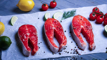 Fish sliced on the table for meals. の写真素材