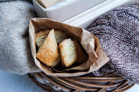 Coffee and delicious pastries for breakfast in the morning. の写真素材