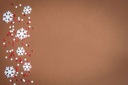 Christmas gifts and decorations on the table. Decorative elementの写真素材