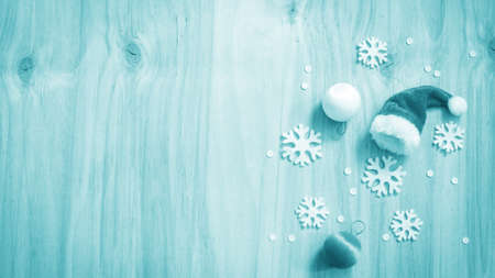 Christmas gifts and decorations on the table. Decorative elementの写真素材