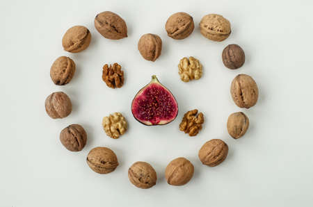 Background of fresh sliced fruit on a table in the afternoの写真素材