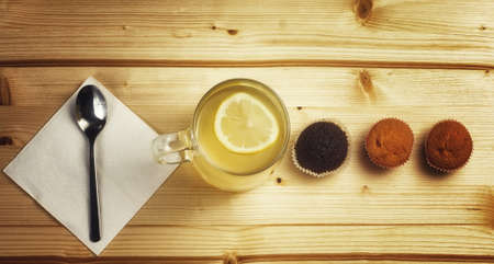 A cup of sweet home teaの写真素材