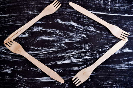 fork lying on a table. Cutlery for eating. Device