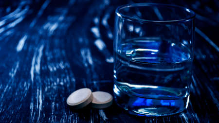 Pills and vitamins for health on the table. Medications to treatの写真素材