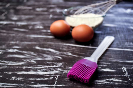 Flour and whisk for cooking food and cooking for women. Womensの写真素材