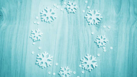 Christmas gifts and decorations on the table. Decorative element