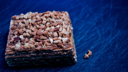 Pieces of cake lying on the table. Dessert for Breakfast for chiの写真素材