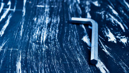 Hexagon for repair work lying on the table. Repair tools in theの写真素材