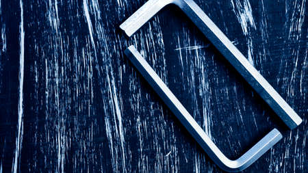 Hexagon for repair work lying on the table. Repair tools in theの写真素材