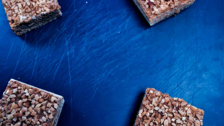 Pieces of cake lying on the table. Dessert for Breakfast for chiの写真素材