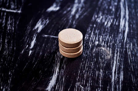 Pills and vitamins for health on the table. の写真素材