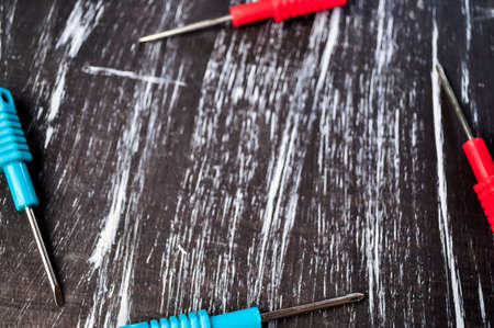 Screwdrivers to repair lying on the table. Mens housework.の写真素材