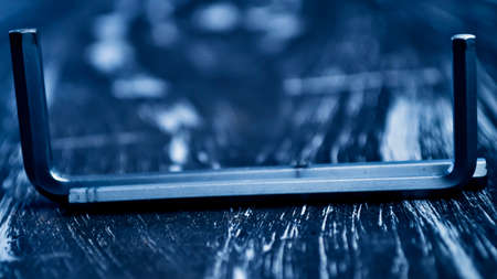 Hexagon for repair work lying on the table.の写真素材