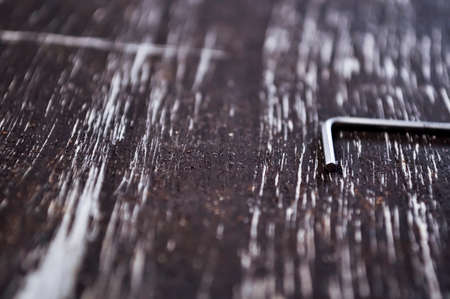 Hexagon for repair work lying on the table. Repair tools