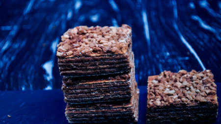 Pieces of cake lying on the table. Dessert for Breakfast for chiの写真素材