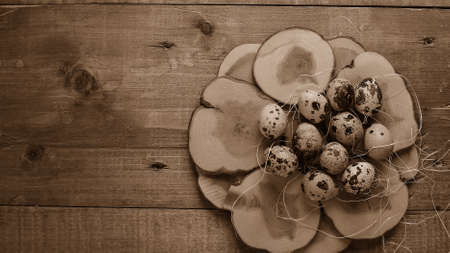 Eggs in the village on the table. The farms products. Fresh fooの写真素材