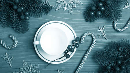 Plates and dishes for the Christmas table. Festive table setting