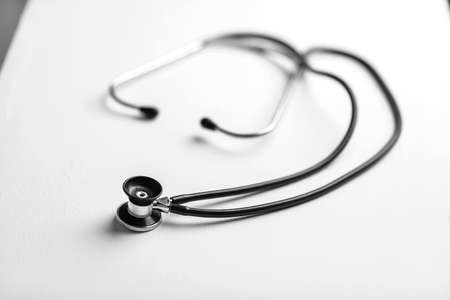 The stethoscope on the doctors Desk
