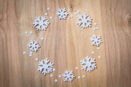 Christmas gifts and decorations on the table. Decorative element