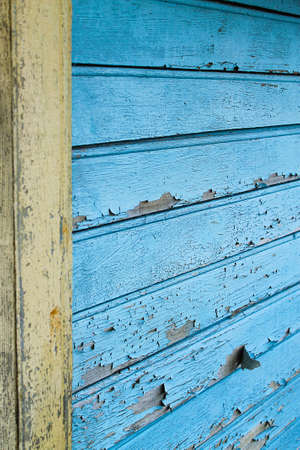 Texture of old painted wooden wallの写真素材