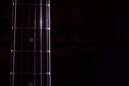 Electric guitar with strings in Studio.Musical instrument at homの写真素材