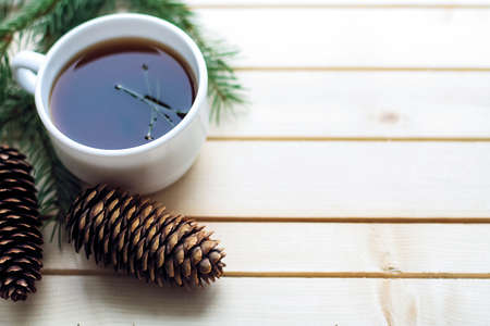 Tea and treats for a holiday home. I drink nuts and berries. Sprの写真素材