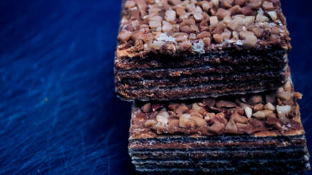 Pieces of cake lying on the table. Dessert for Breakfast for chiの写真素材