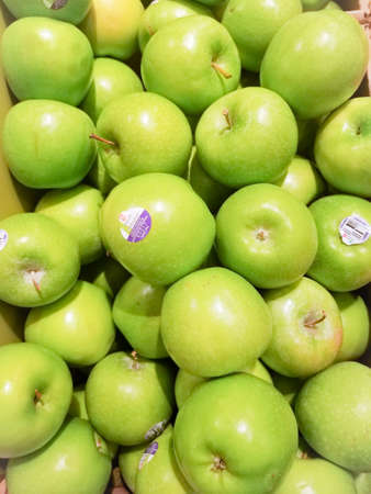 A Group of Green Applesの写真素材