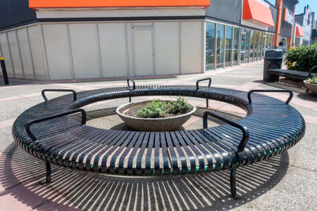 Outdoor seating area in the city of Rotterdam, Netherlandsの写真素材