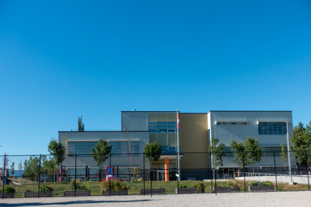 July 15 2022-Elementary school with playground in Vancouver, BC Canadaのeditorial素材
