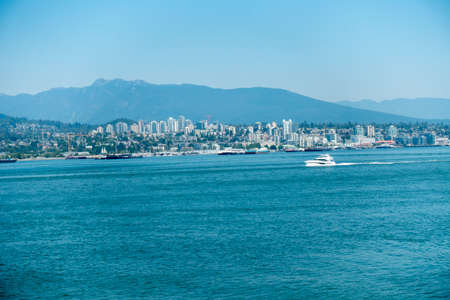 View of the city from the sea.の写真素材