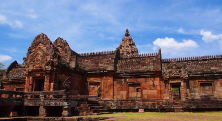 Phanomrung Stone Castle,THAILAND-Castle Stone Rocks Khmer Art : Ancient Stone Phanomrung Castleon April Rocks Khmer Art,2012 in Buriram,Thailand.のeditorial素材
