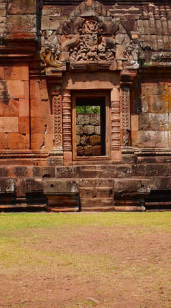 Phanomrung Stone Castle,THAILAND-Castle Stone Rocks Khmer Art : Ancient Stone Phanomrung Castleon April Rocks Khmer Art,2012 in Buriram,Thailand.のeditorial素材