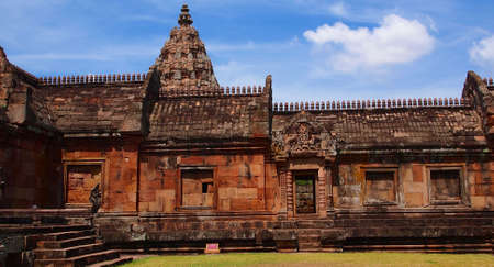 Phanomrung Stone Castle,THAILAND-Castle Stone Rocks Khmer Art : Ancient Stone Phanomrung Castleon April Rocks Khmer Art,2012 in Buriram,Thailand.のeditorial素材