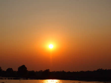 Stock- nice sunset in northern of Thailandの写真素材