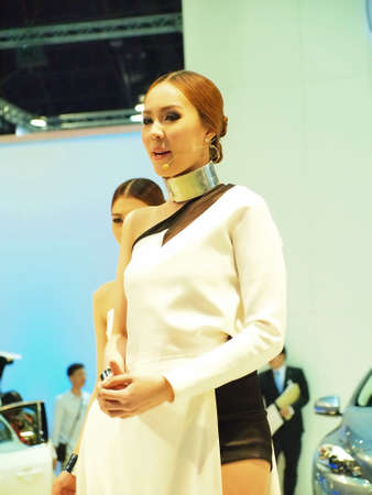 BANGKOK,THAILAND-APRIL 7 : Unidentified People in Motor Show 2013 Concept Of Street of Automotive Fashion on APRIL 7,2013 in BANGKOK,THAILAND.のeditorial素材
